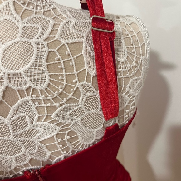 NWOT Velvet Red Mini Dress - Picture 6 of 9